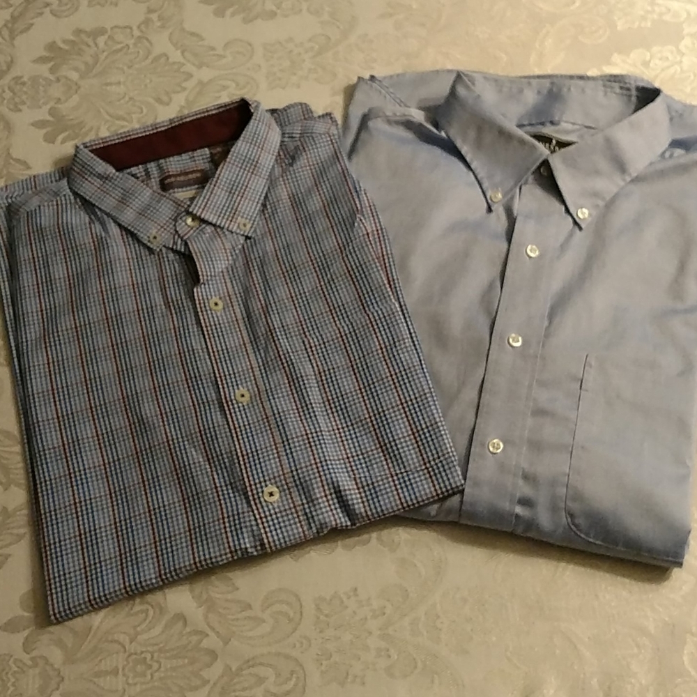 2 Men's long sleeve button down shirts, size XL